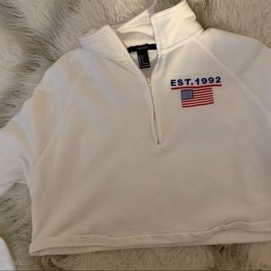 White forever 21 cropped sweatshirt